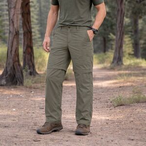 ExOfficio Buzz Off Insect Shield Men’s Convertible Green Hiking Pant Large